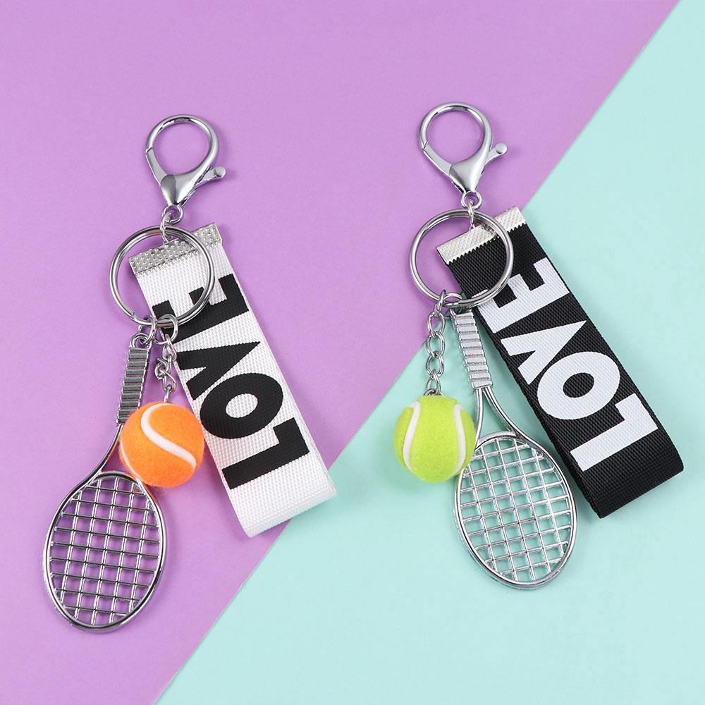 Tennis Racket Tennis Keychain Creative Sports Keyring Jewelry Tennis Racket Pendant  Gift