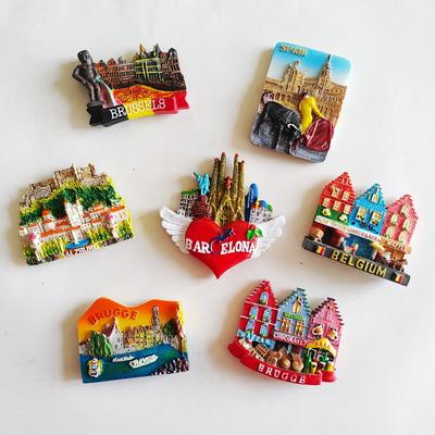 Belgium Delicate Fridge Magnet Brugge Brussels Spain Austria Resin Tourism Souvenir Magnetic Magnets Kitchen Home Decoration