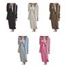 2Pcs/Set Women Suit Set Lapel Long Sleeve Flap Pockets Suit Coat High Waist Midi Skirt Set Solid Color Office Lady Suit Workwear