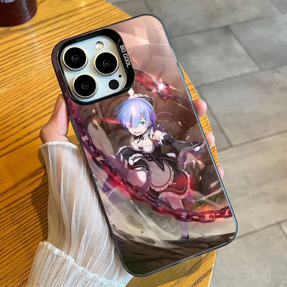 

R-REM-M From Re-Z-Zero Phone Case For iPhone 16 17 15 14 12 13 Pro Max Black Candy Matte Shockproof Cover iPhone17