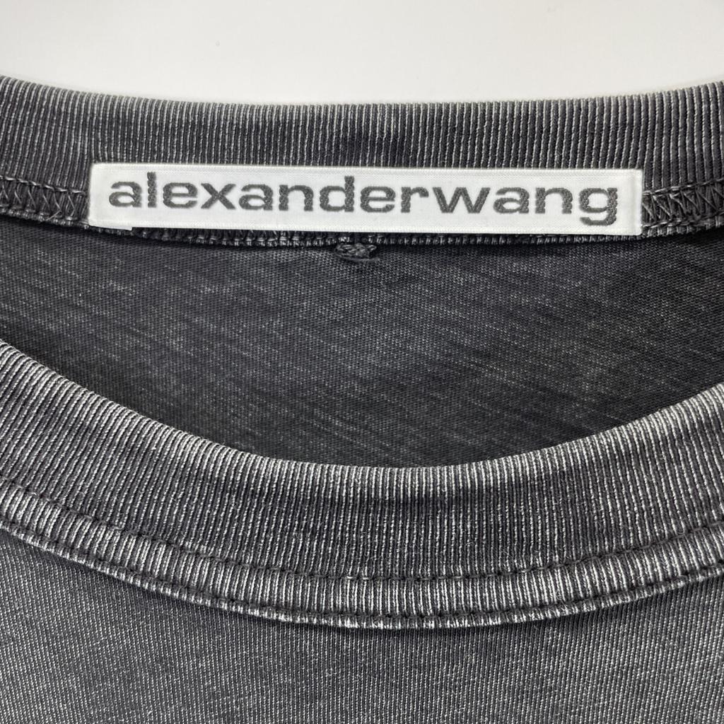 Alexander Wang [Domestically Authorized] UCC2221527 Logo Print Washed Short Sleeve T-Shirt/ Tops XL blackUsed