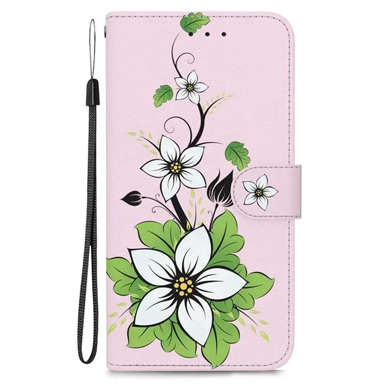 Custodia su Per Xiaomi Redmi A3 Note 13 Pro 13C 4G 13R Note13 Pro+ Plus 5G RedmiA3 Pelle Flip Supporto Copertura Telefono Carina Fiore Capa