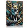 Fox Kintsugi Art Metal Poster Tin Sign Wall Art Home Decorations Customizable Metal Signs for Home Decoration Room Decor Items