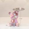 Ceramic Geometric Bear Ornament Coin Bank Home Living Room Desktop Remote Control Key Storage Tray Decorative Statue Gift
