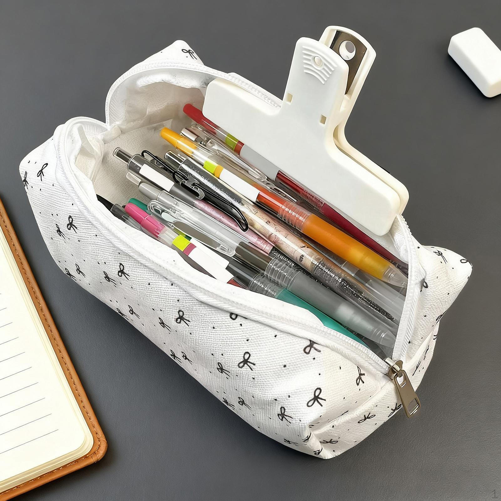 

Pen Pencil Bag Big Capacity Case Multiuse Smooth Zipper Storage Pouch Cosmetic for Kids