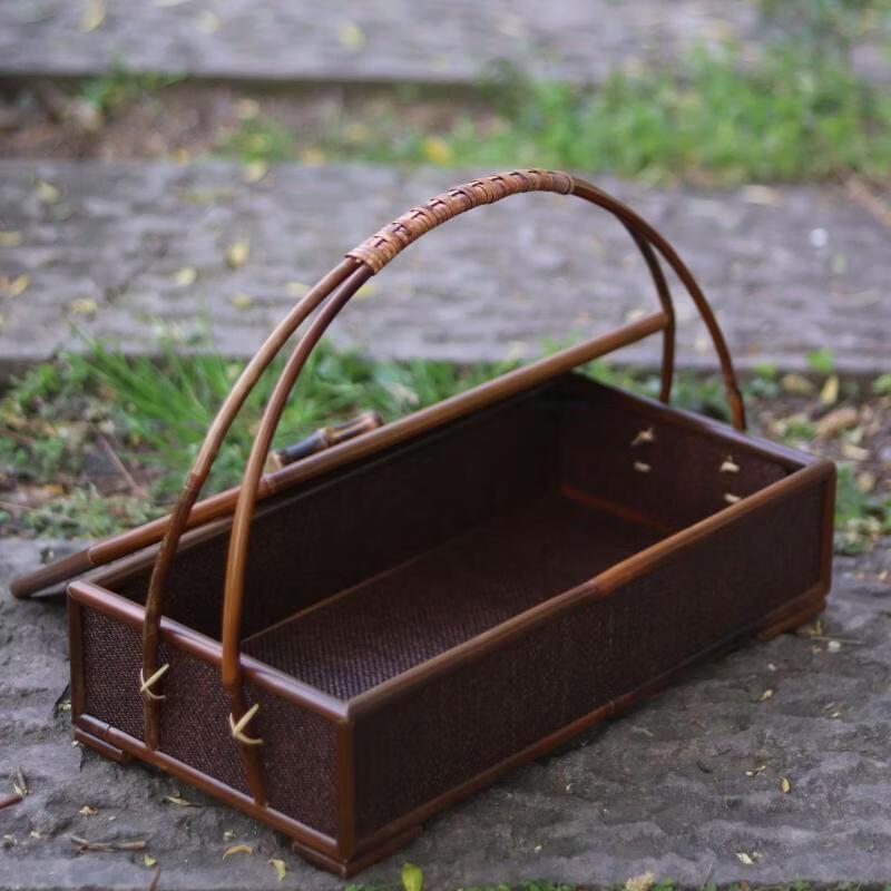 Vintage Handwoven Bamboo Rattan Food Box