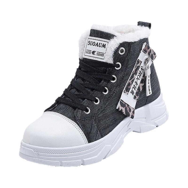 New Canvas High-top Women's Shoes, Breathable Thick-soled Height-increasing Casual Shoes, Martin Boots for Sports