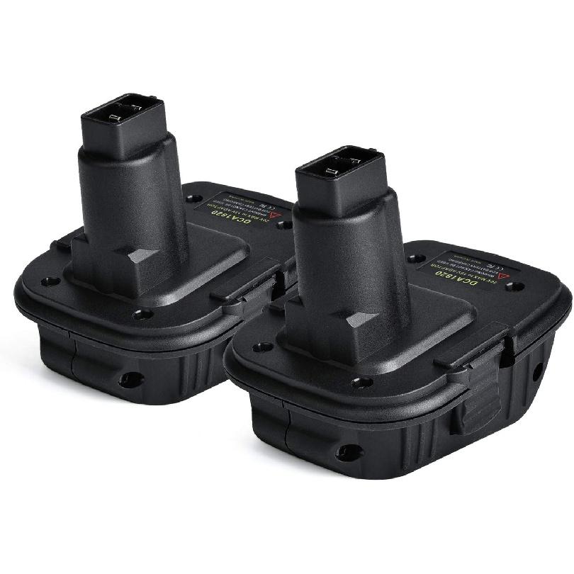 JYJZPB 2-Pack Battery Adapters for Dewalt 18V to 20V Tools DCA1820 Convert for Dewalt 20V Lithium Battery DCB204 DCB205 DCB206 DCB606 to 18V NiCd