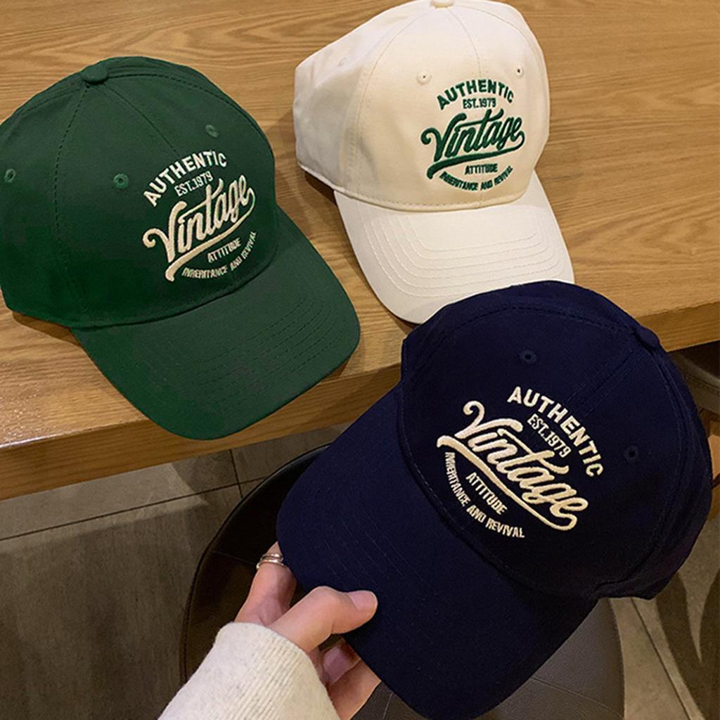 Retro English Embroidery Baseball Cap, Casual Streetwear Style, Unisex