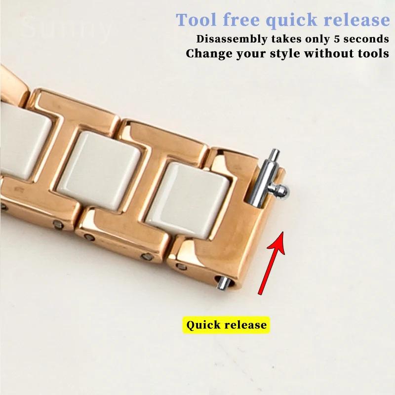 Bracelet de Montre en Céramique Acier Inoxydable pour Bracelet de Montre DW Femme Homme Armani 1909 1926 Bracelet de Montre Huawei 12 13 14 15 16 17 18 20 22mm