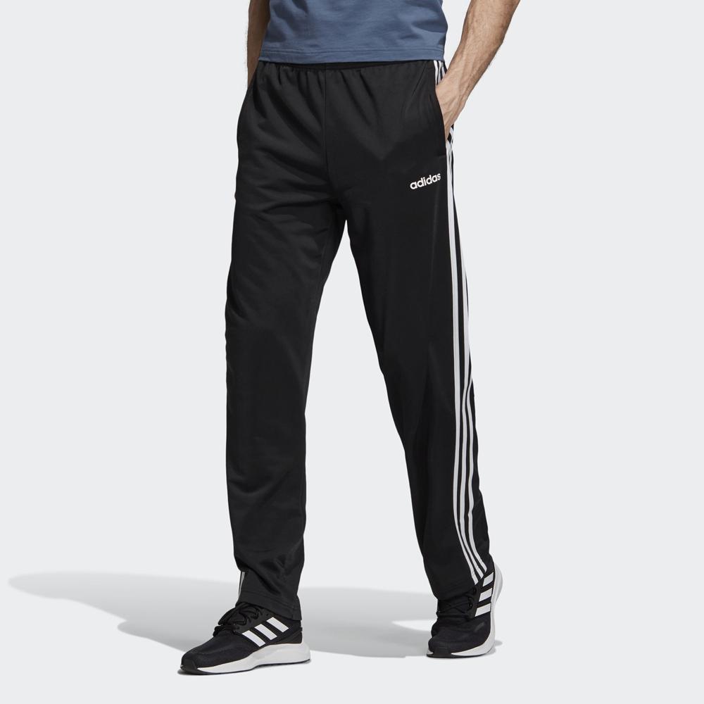 adidas Essentials 3-Streifen Hose mit offenem Saum aus Trikot Schwarz EI9761