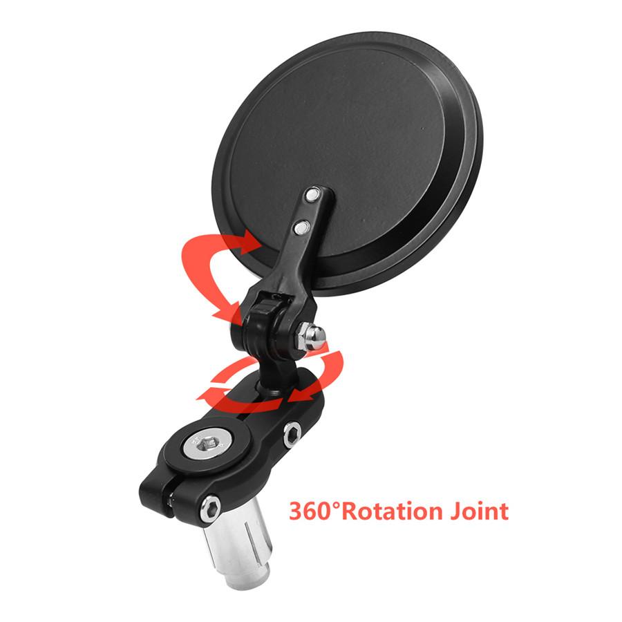 2x Motorcycle Handlebar Mirrors Side Mirrors Foldable Aluminum Alloy w/ Wrench