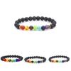Armband aus natürlichem Vulkangestein, bunte Energieperlen, Großhandel, Modeschmuck für Männer und Frauen