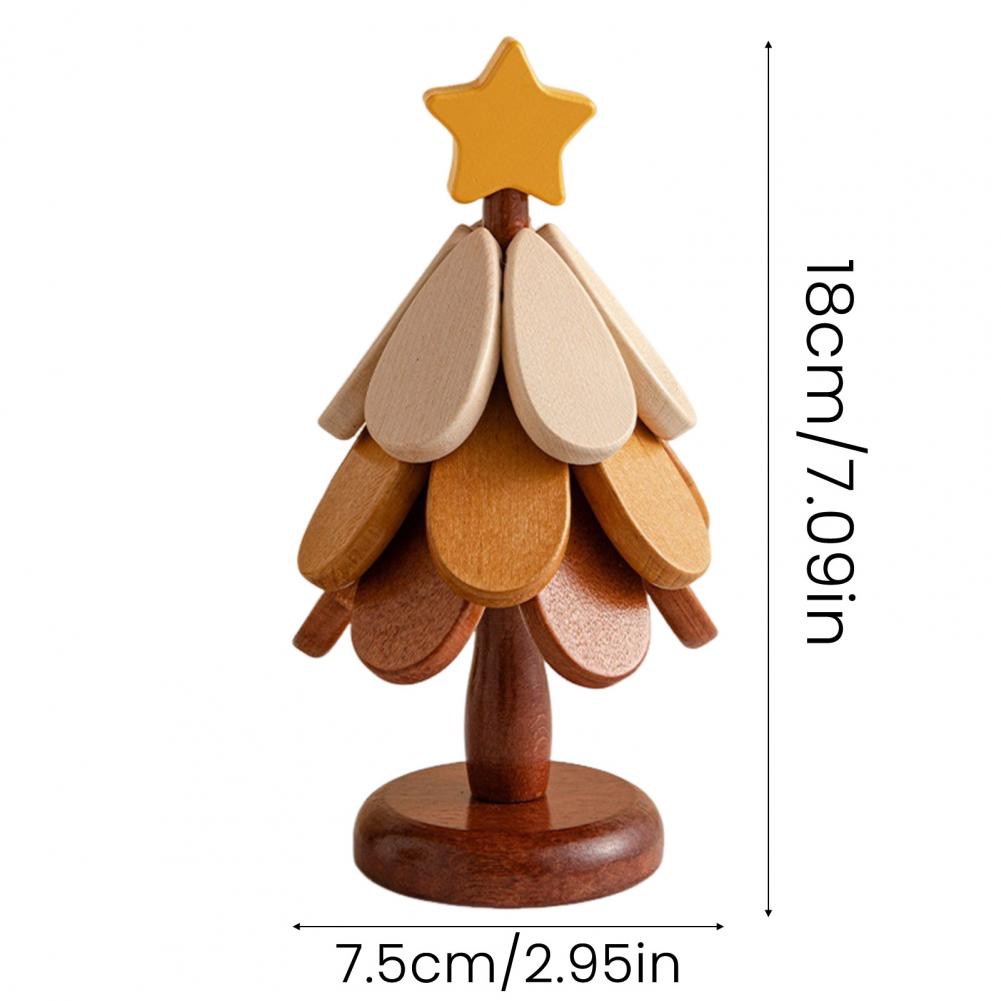 3Pcs Wooden Christmas Tree Trivets for Hot Dishes Heat Insulation Placemat Desktop Protection Mat for Kitchen Bar Restaurant