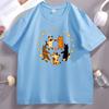 Dancing Cats TShirt Vintage Cat Lover Mom T Shirt Print Short Sleeve TShirts Casual Streetwear Summer Y2k Clothes Tops