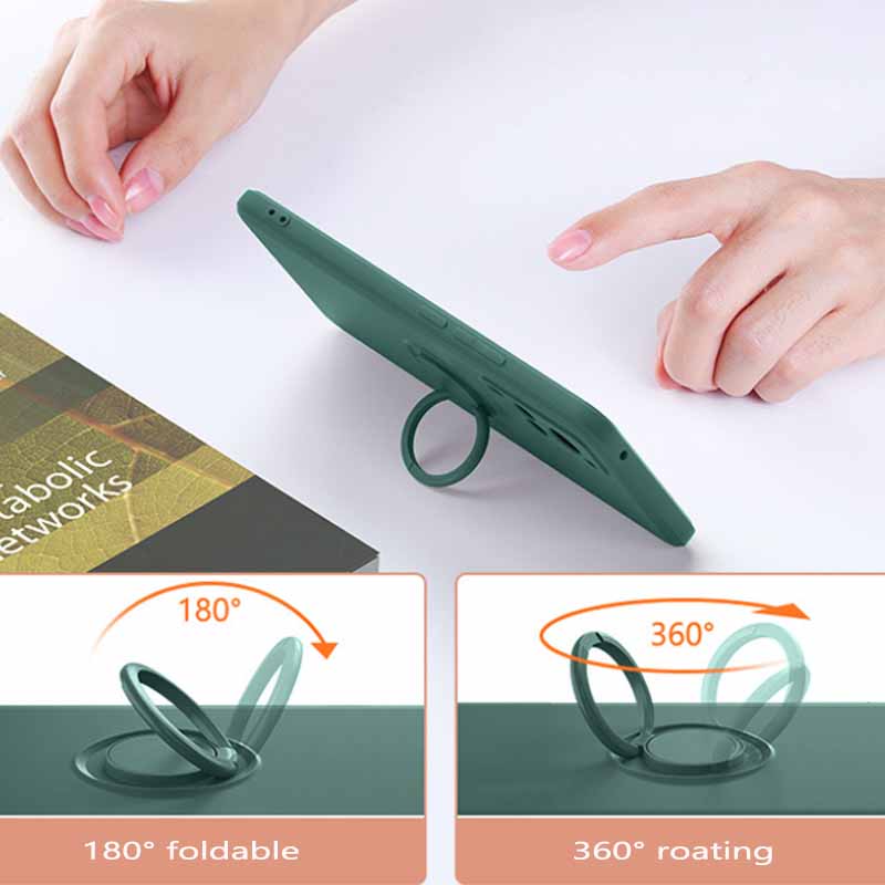 S24 Ultra 5G Magnetic Ring Phone Folding Stand Cover For Samsung Galaxy S24 S25 S23 Ultra Plus S21 FE Liquid Silicone Matte Case
