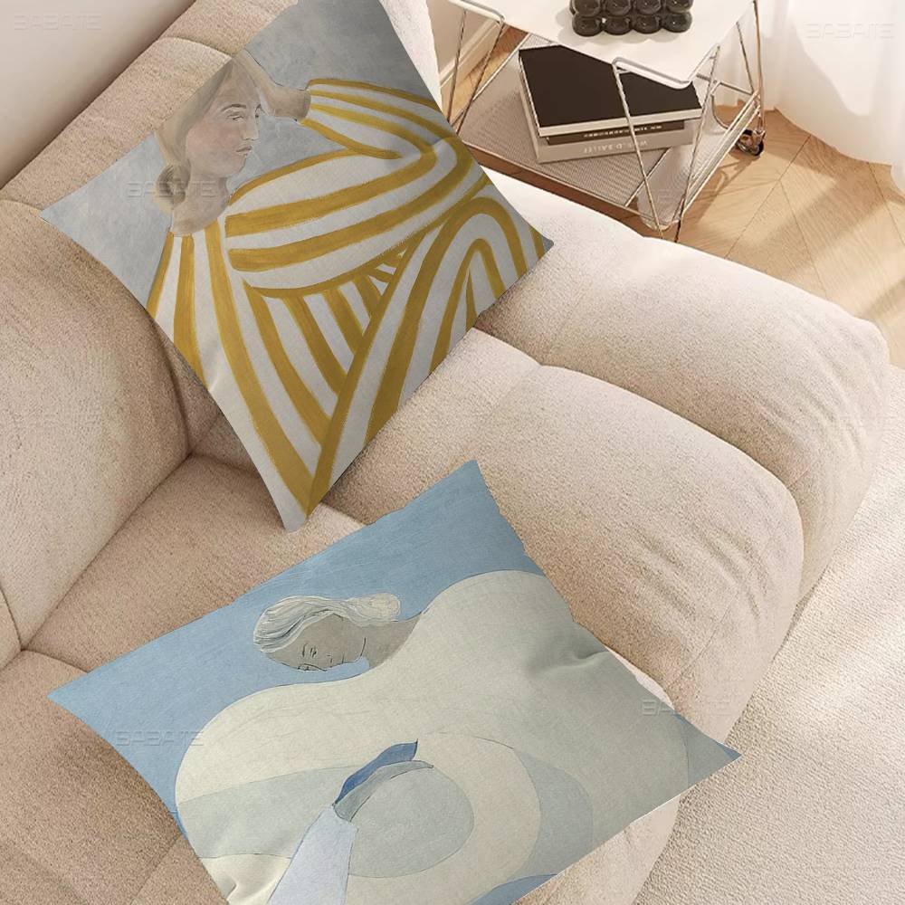Sofia Lind Lines Girl Cushion Cover Pillow Cover Decor Pillowcase Printed Cushion Case For Couch