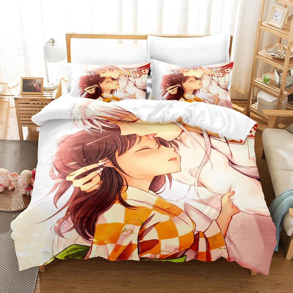 Neue Mode Inuyasha Bettwäsche Set Einzel Twin Full Queen King Size Bett Set Erwachsene Kind Schlafzimmer 3D Anime Bettlaken und Kissenbezüge