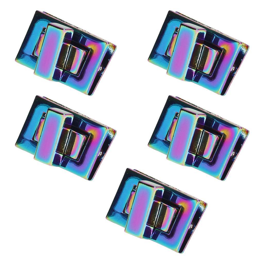 5 Set Twist Locks Colorful Rectangular Durable Exquisite Bag Closures for DIY Shoulder Bags Purses