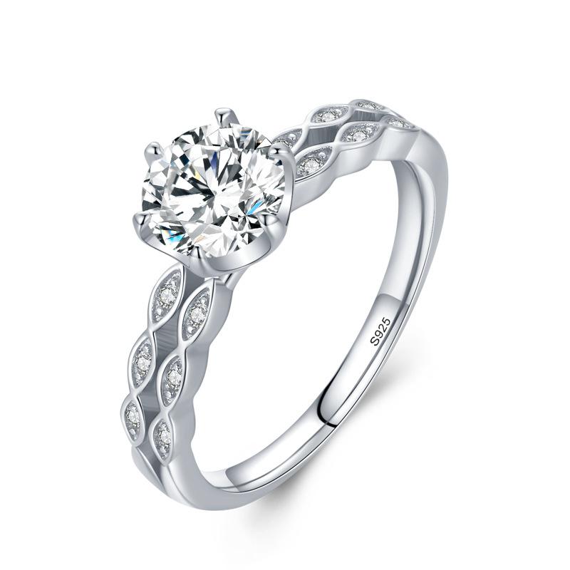 Tancise Classic 925 Sterling Silver Zircon Ring Ladies Jewelry Promesse de mariage Cadeau de fête