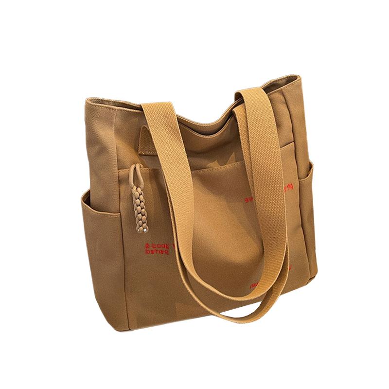 Fashionable Casual Canvas Bag Cartoon Letter Versatile Handbag Bento Bag