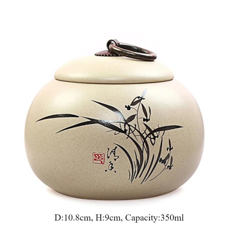 Canister for Loose Tea, Chinese Porcelain Puer Tin, Caddy, Ceramic Canister, Airtight Coffee, Household Jar, Storage Container
