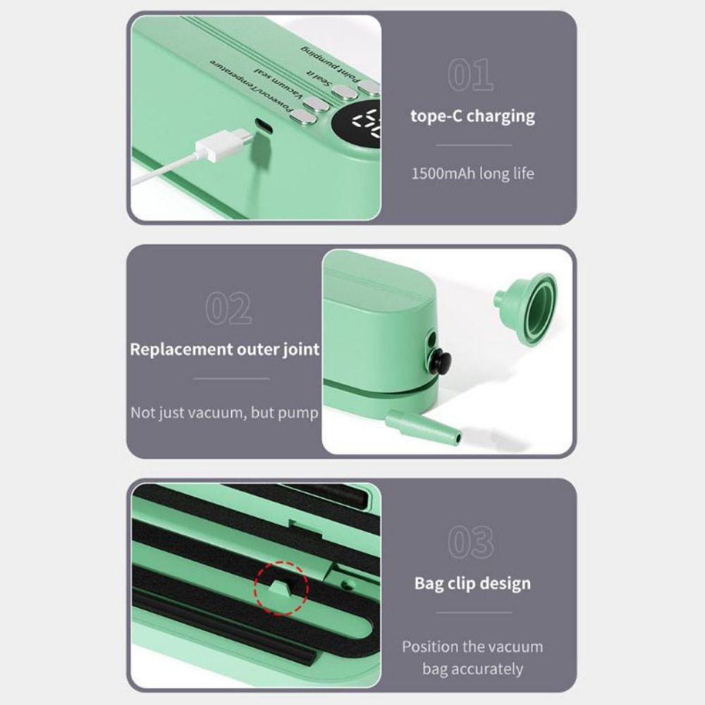 Compact Automatic Vacuum Sealer Handheld Food Sealer Portable Food Bag Sealer  Camping