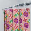 Bright Candy Print Shower Curtain Waterproof Bathroom Decor For Kids Room Polyester Fabric With Grommets Rings Set
