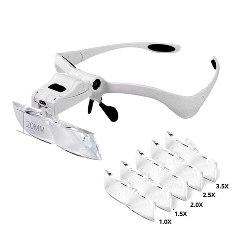 A34R LED Illuminated Headband Glasses Head-Mounted Magnifier Interchangeable Glasses Frames/Headbands