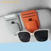 Leather Magnetic Eyeglass Holder For Car Sun Visor Sunglasses Clip Handy Storage Easy Match Universal Vehicle Organizer