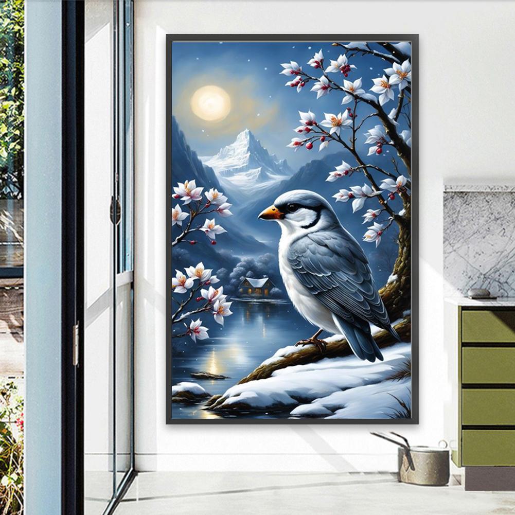 5D DIY Full Round Drill Diamond Painting Animals In Snow Kit Home Decoration