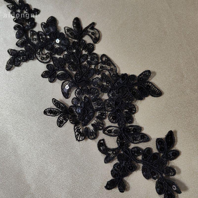 Embroidery On Float Bone Lace Flower Handmade Diy Bridal Jewelry Lace Accessories Wedding Dress Material Multi-Color Flower Stickers