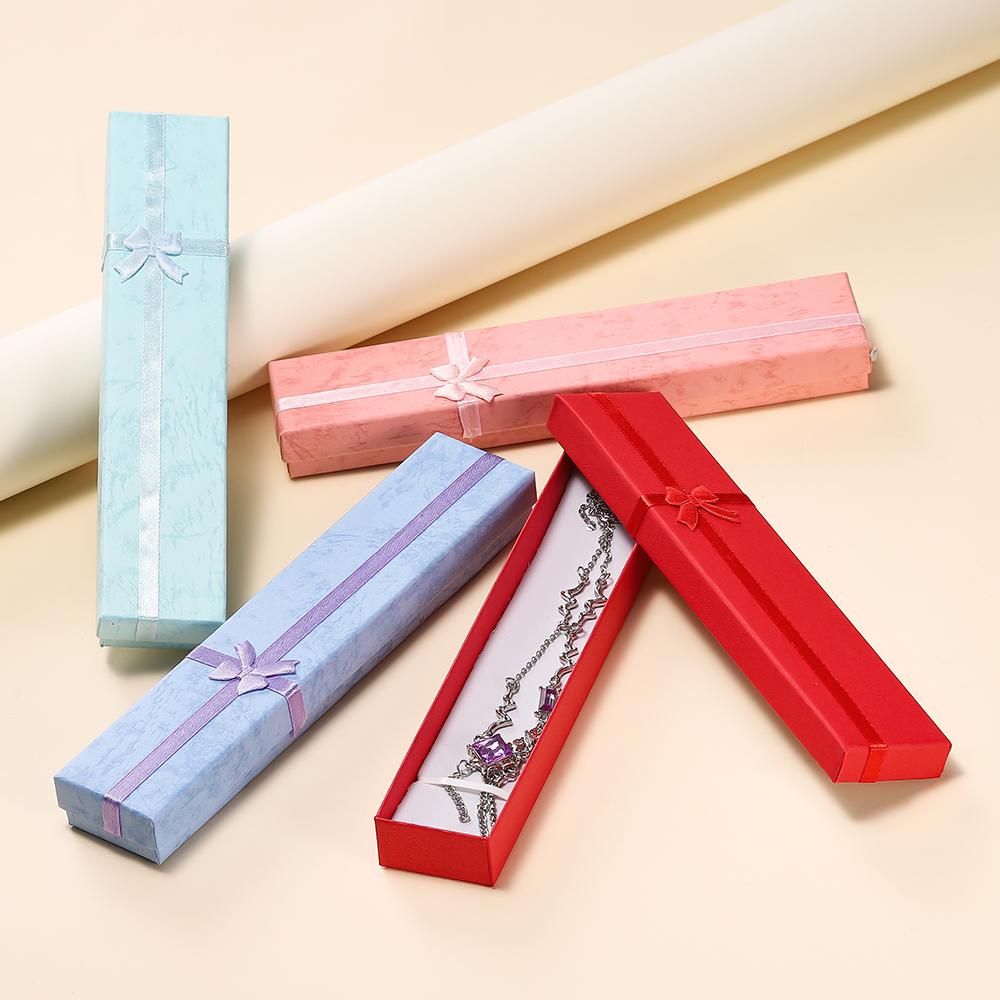 1pc High Quality Paper Ring Necklace Square Box Jewelry Necklace Earrings Rectangular Package Gift Box
