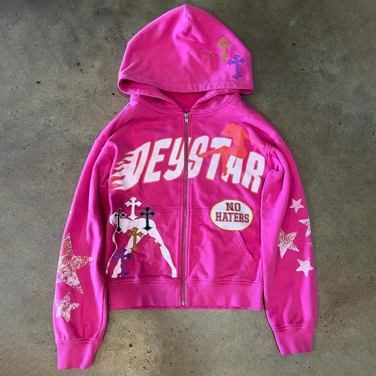 Men s 2025 Autumn Deystar Printed Fashion Trend Versatile Hoodie Quintuple Extra Large