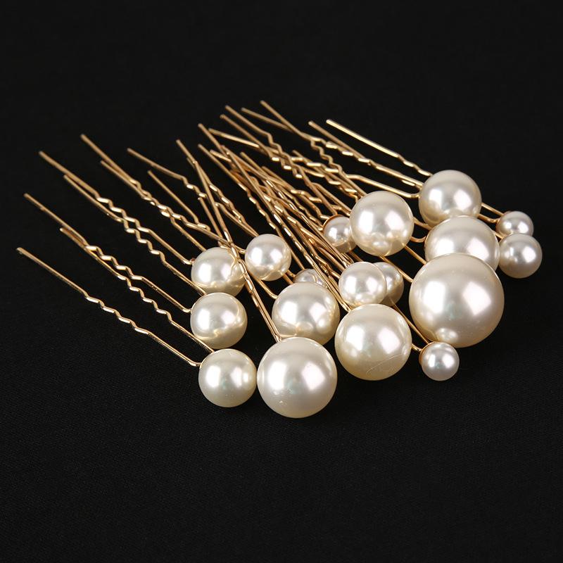 

U-образная заколка для волос с жемчугом, свадебный головной убор, белые свадебные украшения, шпилька, гнездо для волос, аксессуары, головной убор, набор из 18 предметов