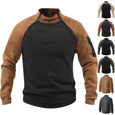 Men's Outdoor Jacket Hunting Clothes Warm Zippers Fleece Pullover Man Windproof Spring Winter Coat Thermal Underwear