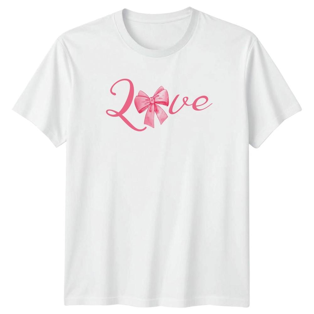2 Love Unisexs TShirt Bow Accessory RoUnisexce Valentines Day Gift For Her S