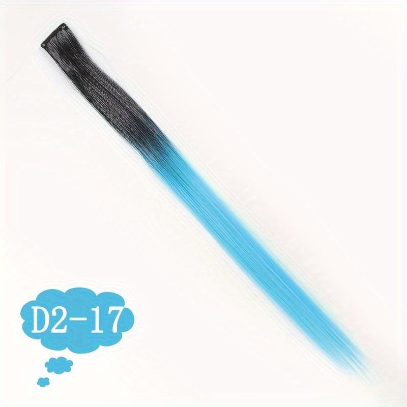 Synthetic Wig Extension 24inch Sparkle Shiny Tinsel Hair Gold Thread Colorful BB Clip Hair Extension