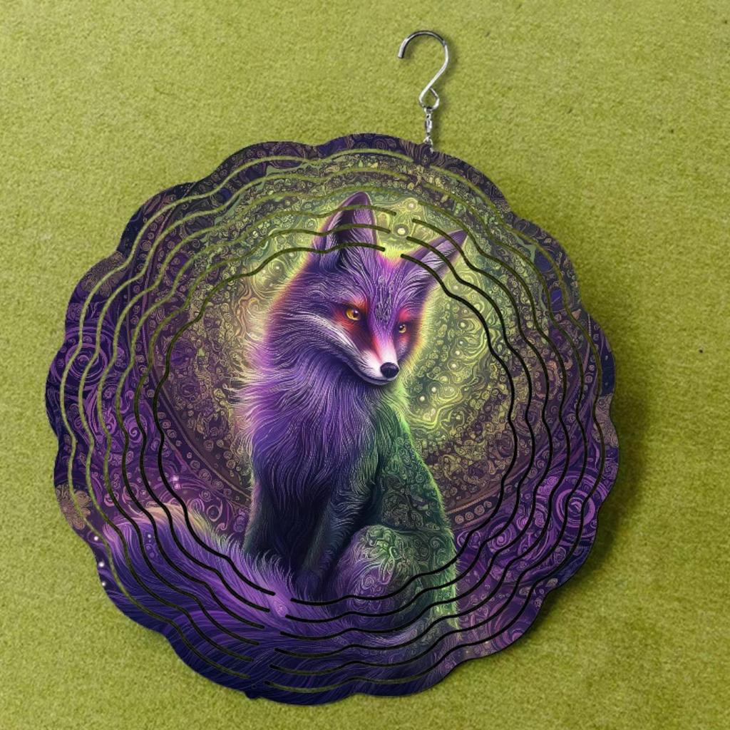10 Inch Fox Wind Chime with 360 Rotating Hook Outdoor Lawn Balcony Decor No Batteries Needed Holiday Gift for Family Friends