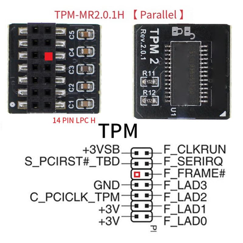 C-Convenient-TPM 2.0 Security Module For ASUS 14Pin LPC H Mainboard Data Encryption Hardware Basic Module