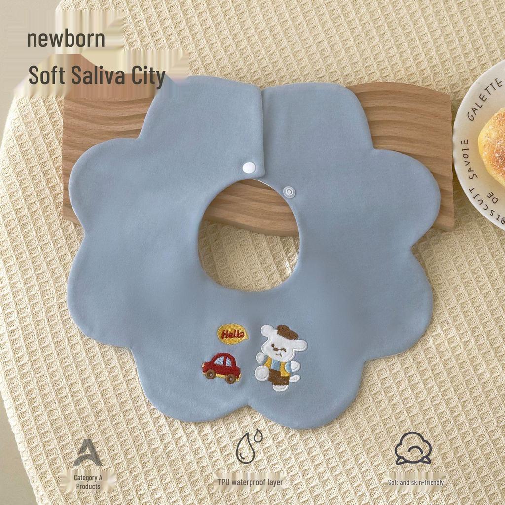 Korean Style Pure Cotton 360° Rotating Bib - Unisex Baby Anti-Spit & Saliva Towel