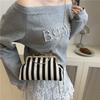 Sacs à bandoulière minimalistes à fermoir baiser Chaîne coquille couleur contrastante Sacs à main Pour femmes