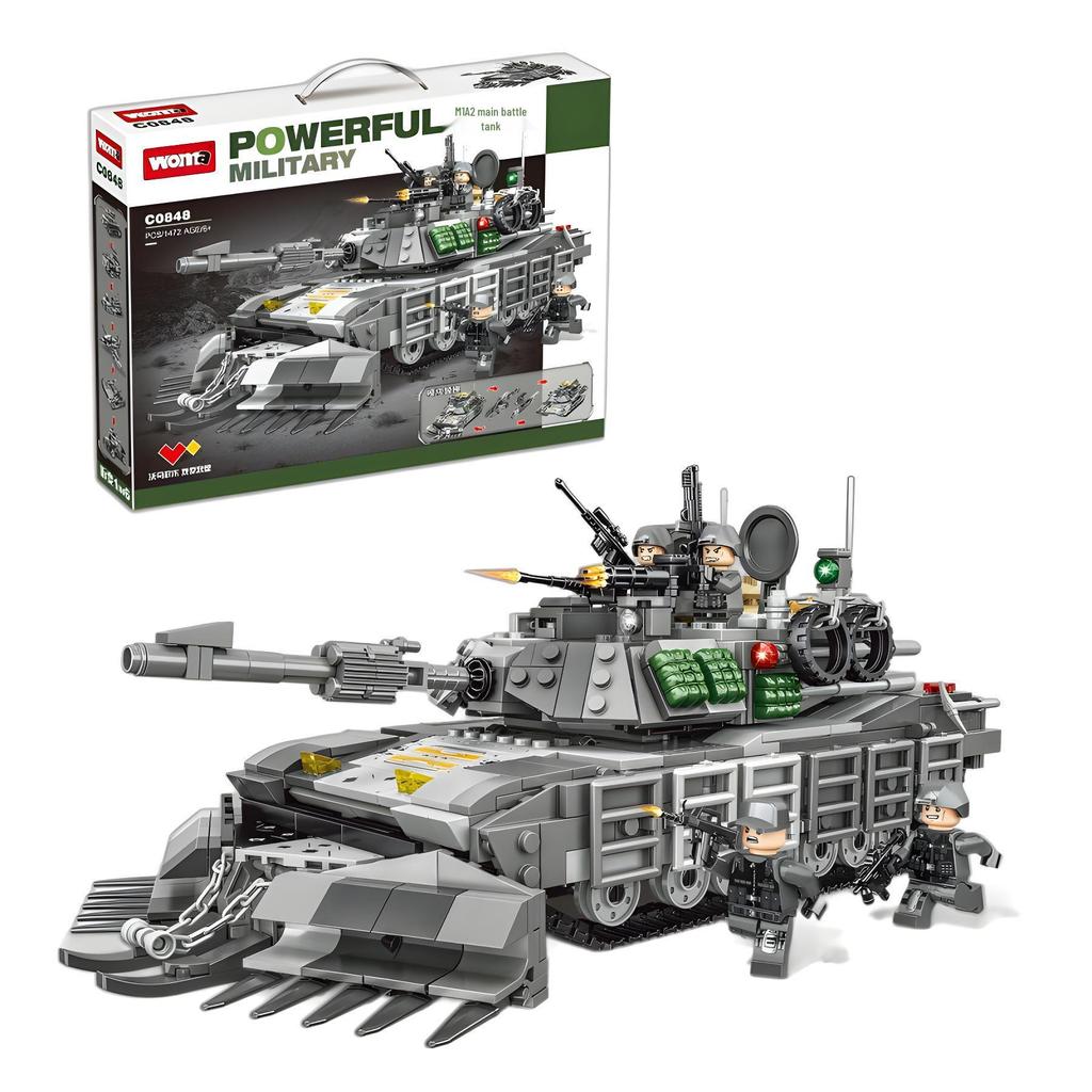 Military Tank Building Blocks Model Toy - Armored Vehicle Assembly Interlocking Set for Kids