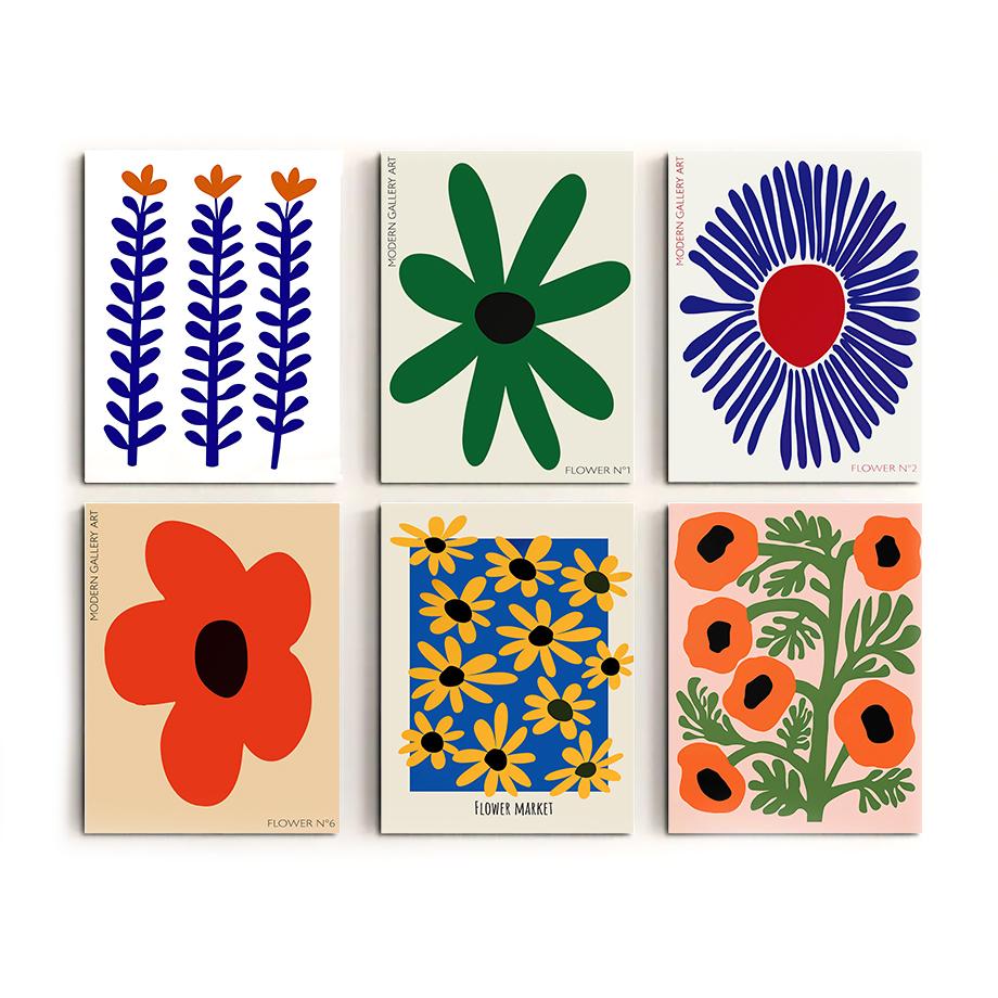 Abstract Flowers Wall Art Posters Gallery Prints Canvas Decorative Painting Wall Decoration Mural Pictures Living Room Decor