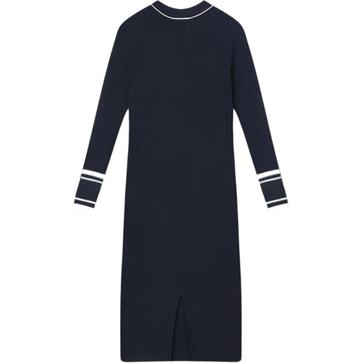 Fila Heritage Fashion Simple Comfortable Midi Long Sleeve Dress Women Dresses Legendary-Blue F51W448301A-NV