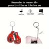 Fashionable Acrylic Boxing Glove Keychain for Men, Creative Backpack Pendant Accessory, Durable 2D Plastic Material