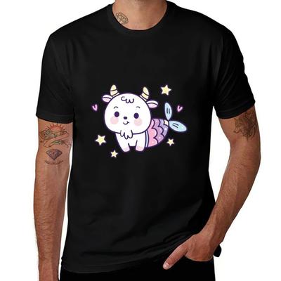 Cartoon Capricorn TShirt Standard Fit Solid Tee Shirt