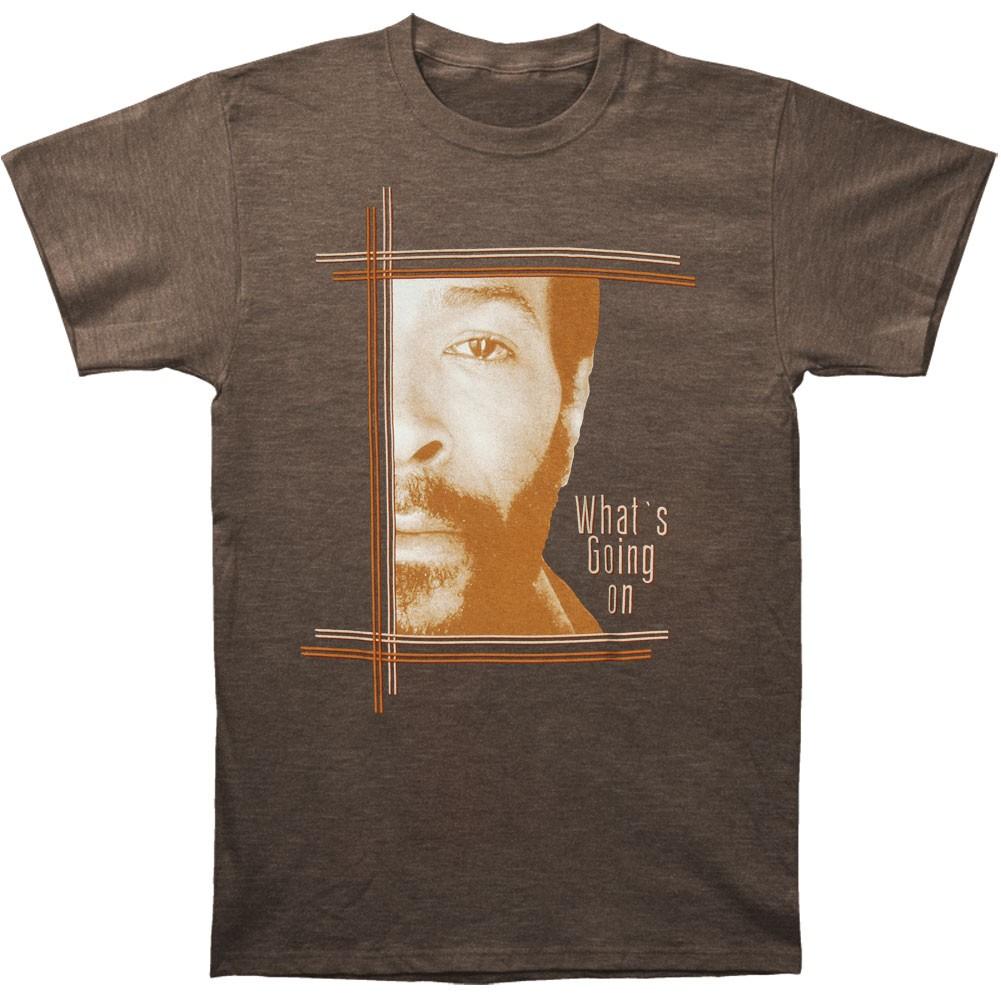 Men s Marvin Gaye What s Goin On T-Shirt Mens Womens Tees Top Brown XL
