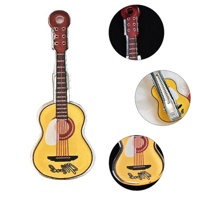 Gitarren Haarnadel für Teenager Elegante Haarspange 2000er Anime Mädchen Niedliche Haarform Dekorationen