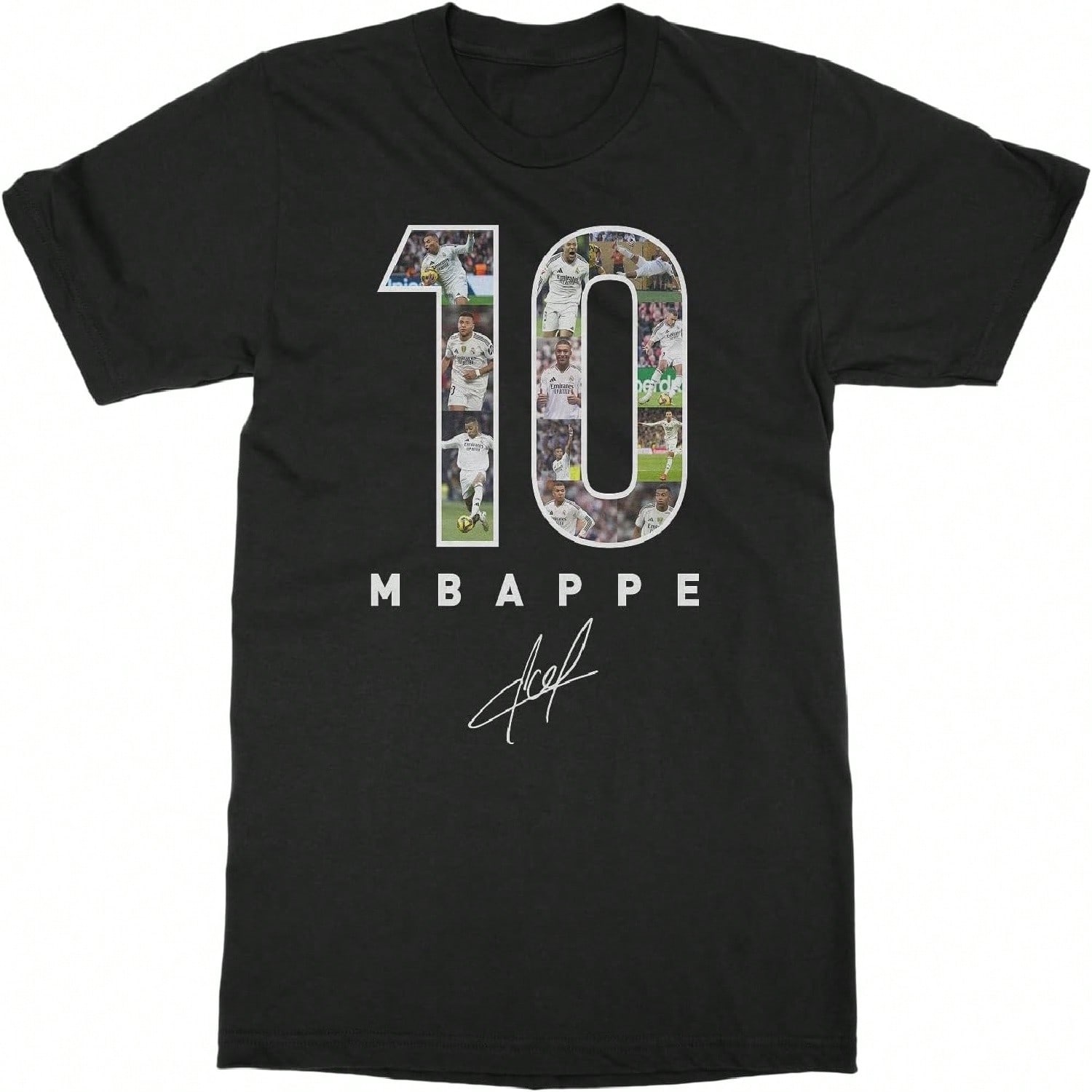 Mbappe-Inspired 10 Collage Graphic - Madrid Tribute Unisex T-Shirt S разноцветный